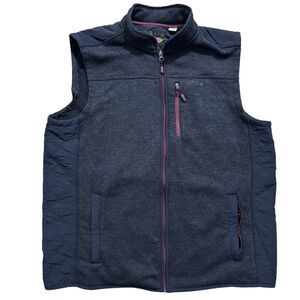Orvis Men’s XXL Vest Knit Fleece Full Zip Pockets Fishing Hiking Outdoor Gray